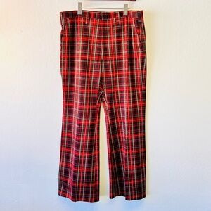 Vintage Western Plaid Red Retro Pants Size Large